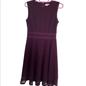 Purple Calvin Klein Sleeveless Mid Length Dress
